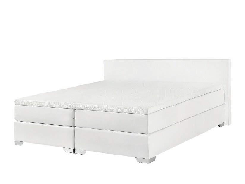 Manželská postel Boxspring 180 cm PREMIER (s matracemi) (bílá)