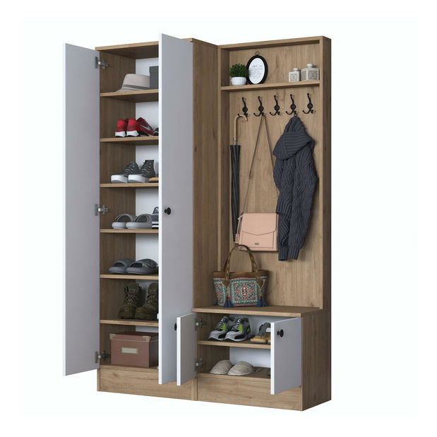 Předsíňová stěna Pixie 11 (ořech + bílá)