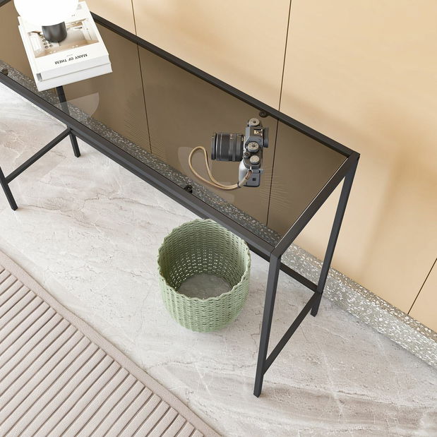 Konzolový stolek Canva (černá + sklo)