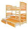 Patrová dětská postel 180x75 cm Stanislava (s roštem a matrací) (borovice + oranžová)