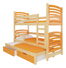 Patrová dětská postel 180x75 cm Stanislava (s roštem a matrací) (borovice + oranžová)