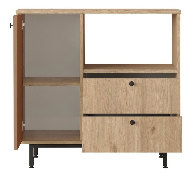 Komoda Rebutia 1 (dub + cihlová)