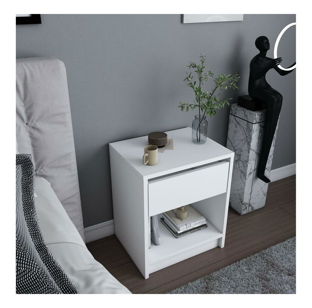 Noční stolek Shermen (bílá)