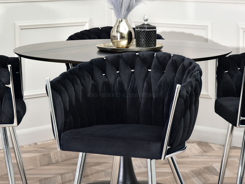 Jídelní židle Radio (černá + stříbrná)