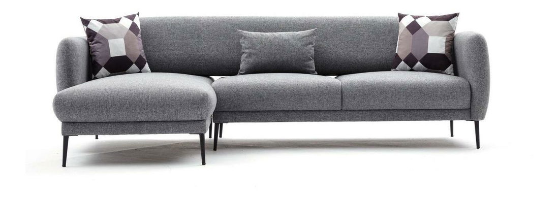 Rohová sedačka Victory (L) (šedá + černá)