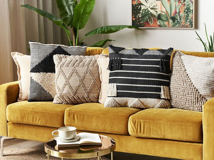 Sada 2 ozdobných polštářů 50 x 50 cm Chitty (černá)