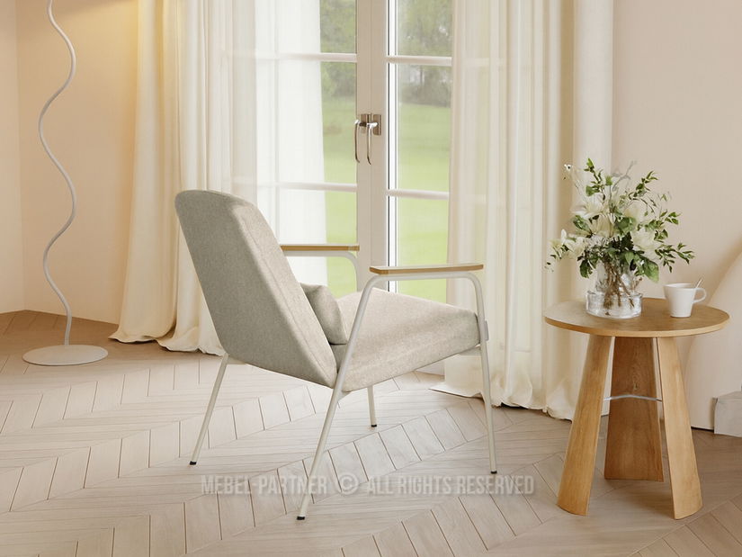 Relaxační křeslo Elesenta (dub + béžová)