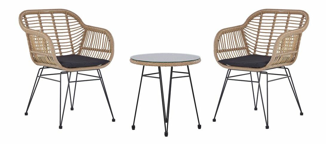 Zahradní set Tropico (přírodní) (s polštáři) (pro 2 osoby)