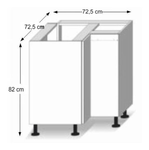 Dolní rohová skříňka DR L Lilouse