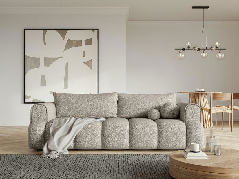 Pohovka třísedačka Didier (světlobéžová + černá)