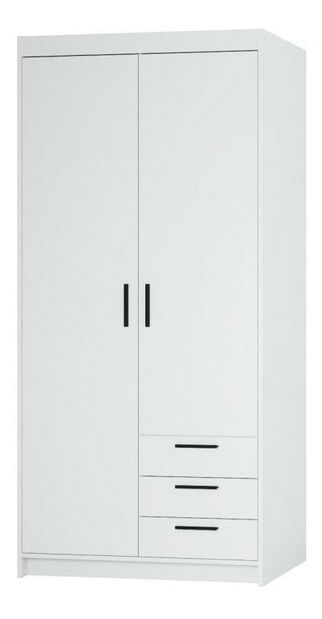 Šatní skříň Elanor 2D 3S (bílá)