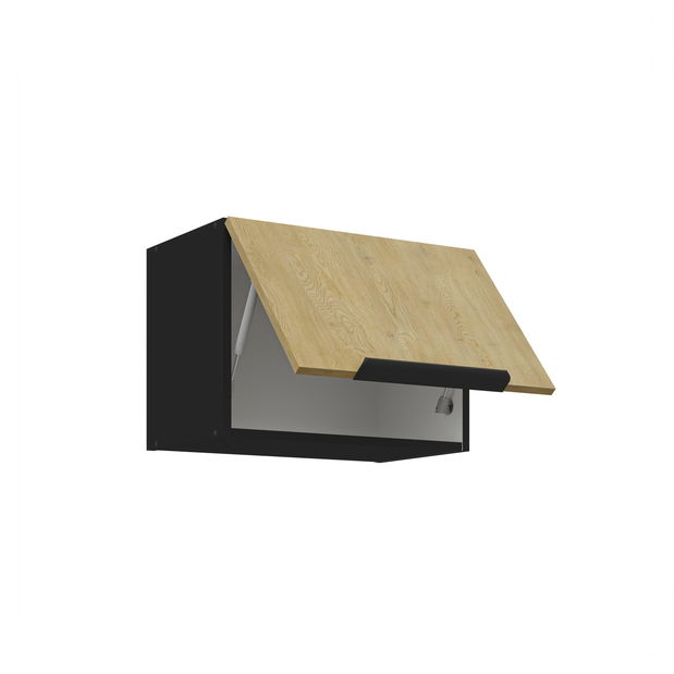 Horní kuchyňská skříňka Carminia 50 GU-36 1F (dub cremona + černá)