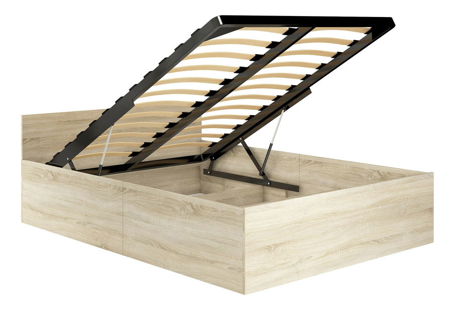 Manželská postel 160 cm Lideraba (dub sonoma) (s roštem)