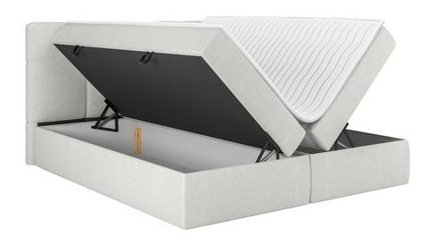 Manželská postel 140 cm Mejaso (zelená) (s roštem a matrací) (s úl. prostorem)