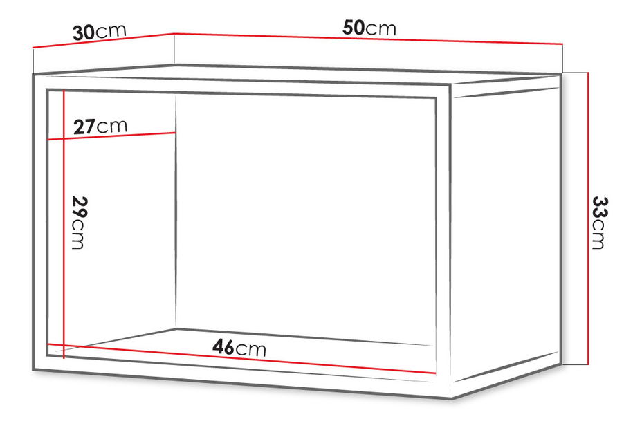 Nástěnná police 50 Brolani BR14 (dub artisan + černá)