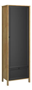 Policová skříň Bruselas (dub craft zlatý + černá)