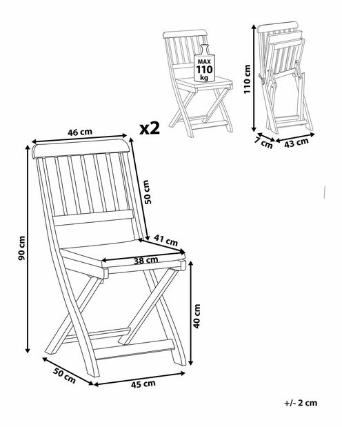 Zahradní židle Cien (tmavé dřevo)