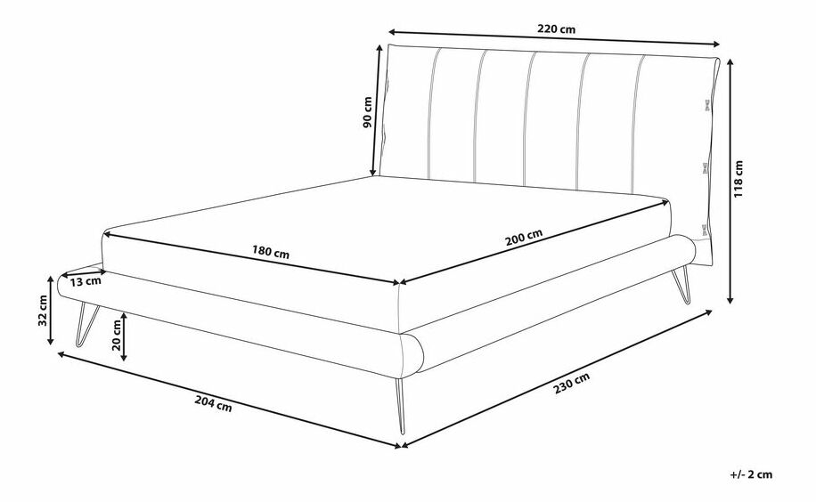 Manželská postel 180 cm BETTEA (s roštem) (bílá)