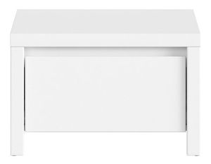 Noční stolek BRW Kaspian KOM1S (bílá + bílá matná)