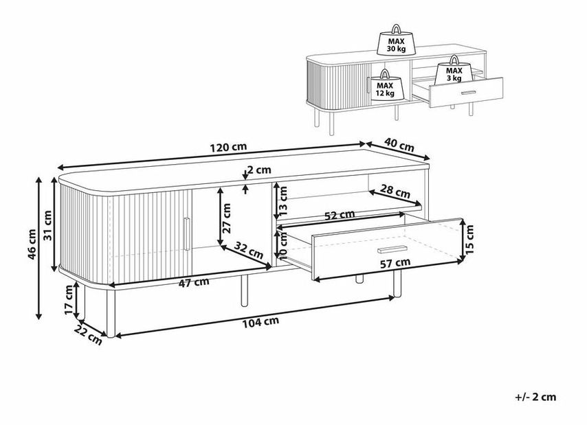 TV stolek Johnny (tmavé dřevo)