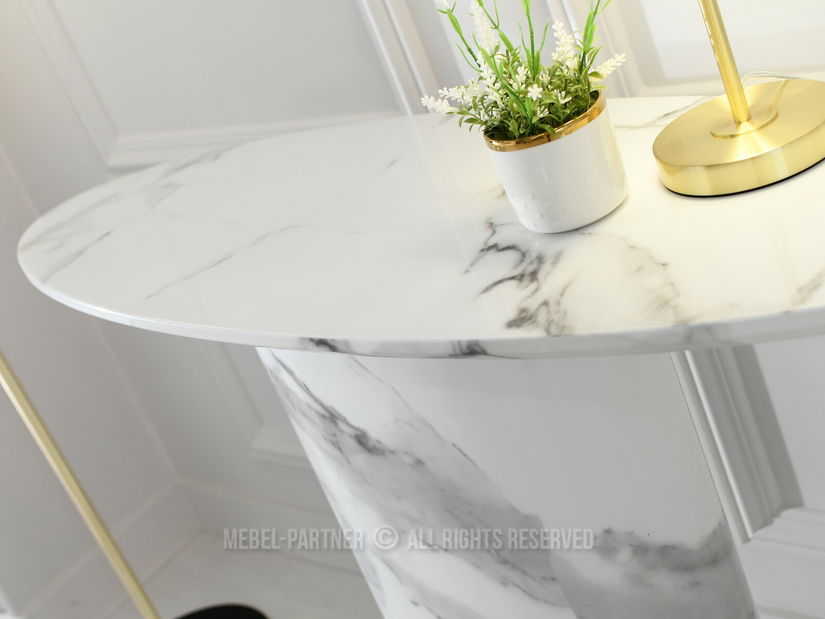 Konzolový stolek Belka Kons (bílý mramor)