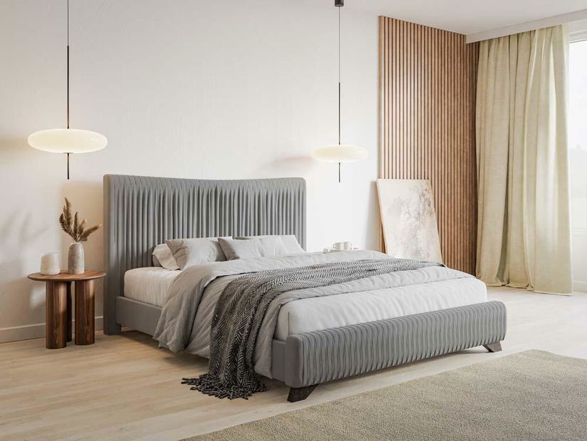 Manželská postel 160 cm Batam 160 (s roštem) (šedá)