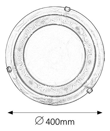 Stropní svítidlo Laretta 3714 (rýžové kamenné sklo + bronzové úchytky)