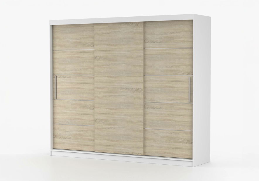 Šatní skříň Arrun (bílá + dub sonoma)