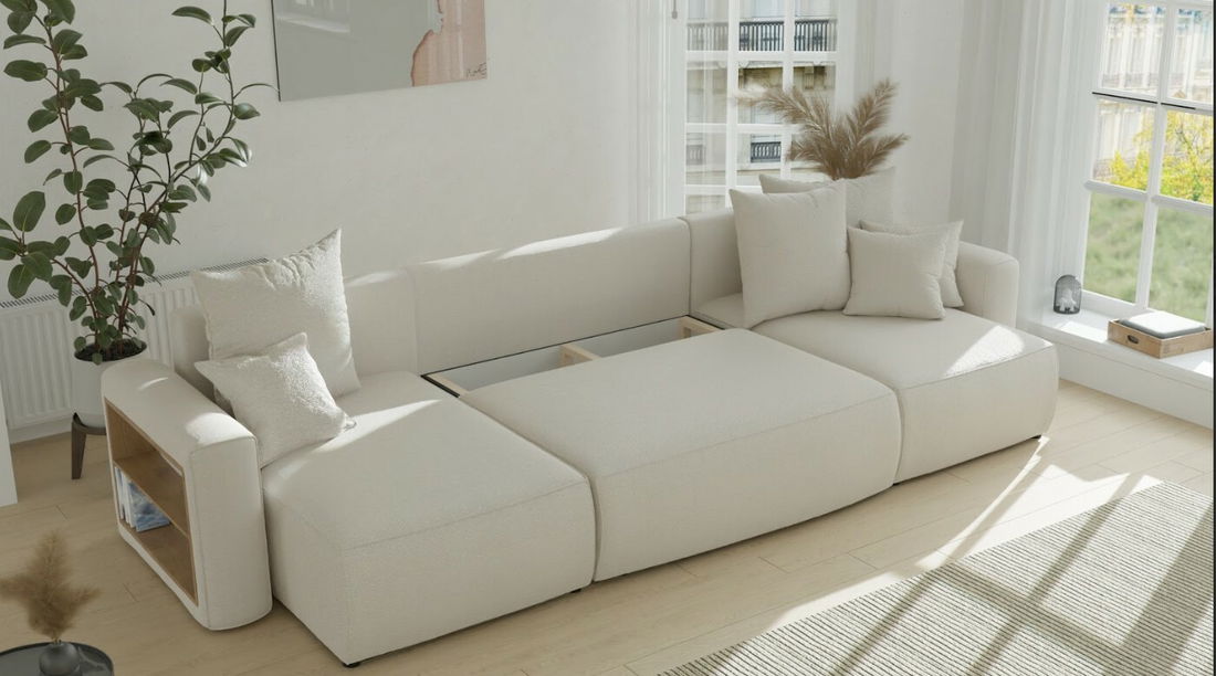 Rohová sedačka Solina U (béžová) (P)