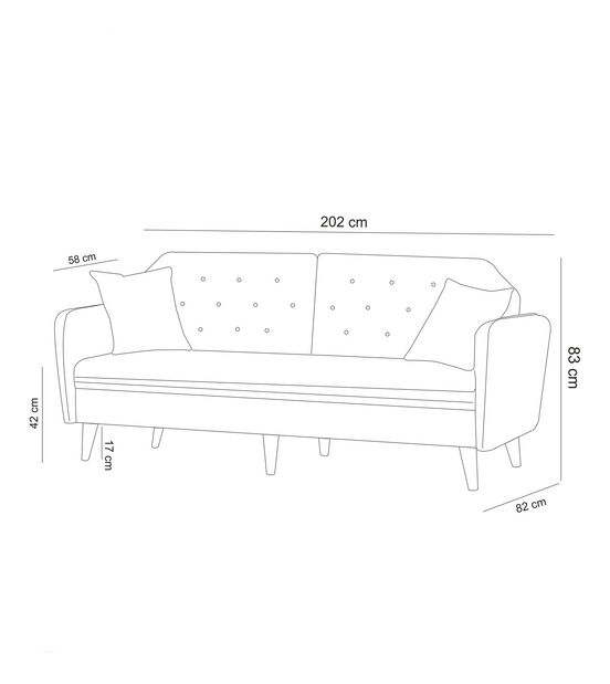 Třísedačka Tessa (Krémová)