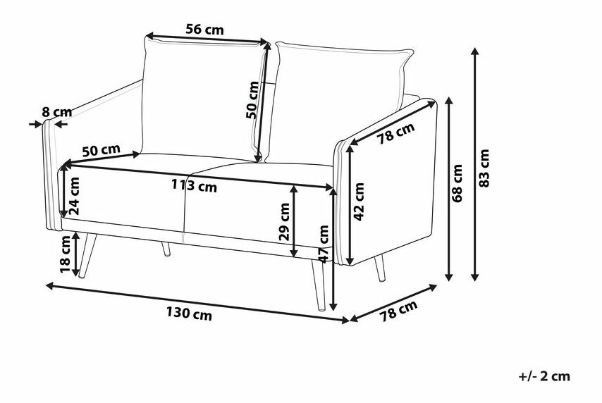 Pohovka dvojsed MARUNE (smaragdová)