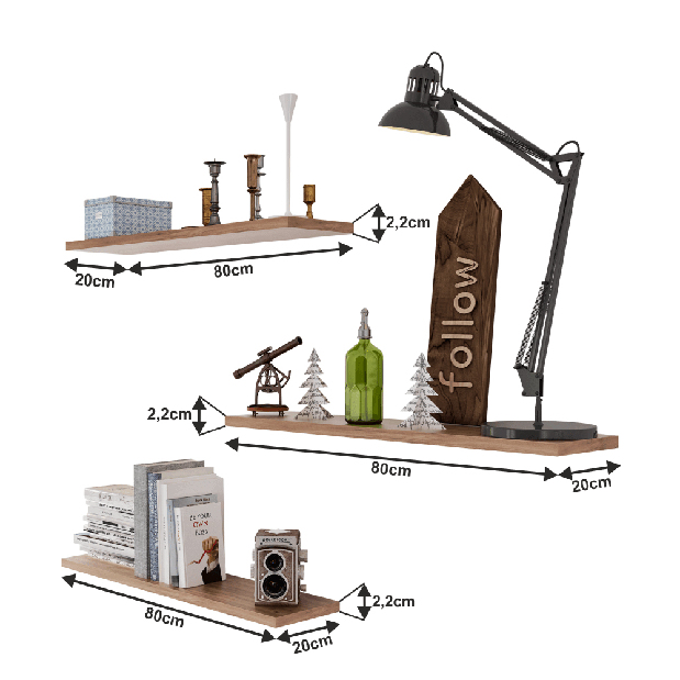 Set 3 ks polic Farun (dub sonoma)