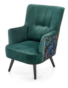 Relaxační křeslo Palmira (tmavozelená + černá)