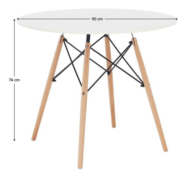 Jídelní stůl Gamin 2 (bílá + buk) (pro 2 osoby)