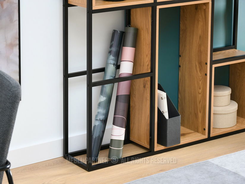 Regál Julia (dub + černá)