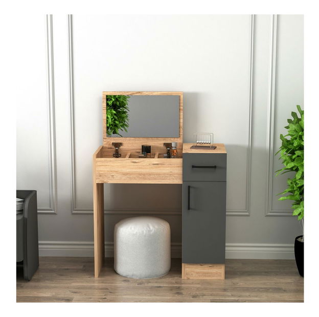 Toaletní stolek Nukela 2 (borovice atlantická + antracit)