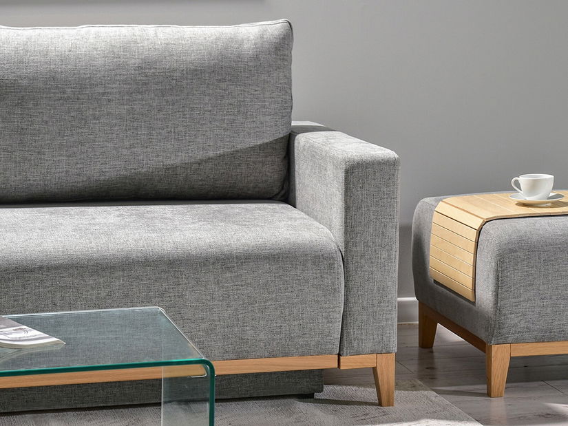 Pohovka dvousedačka Salida (šedá + dub)