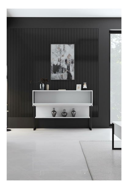 Konzolový stolek Luna 4 (černá + bílá)