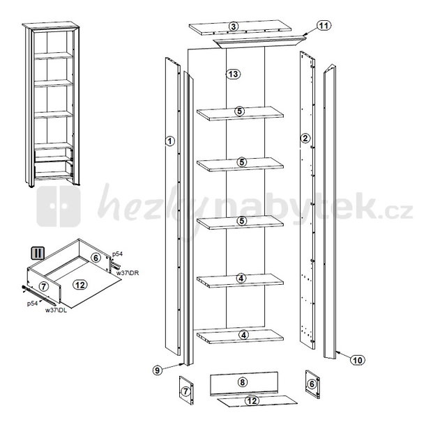 Regál BRW SORRENTO REG2S/20/6