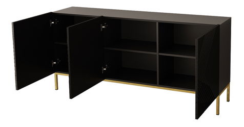 Skříňka Magnilda 160 (černá + černý lesk)