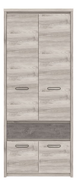 Šatní skříň Jolene 4D1S (kaštan nairobi + onyxová)