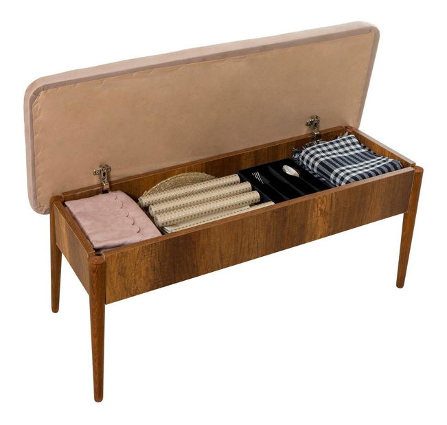 Lavice Vlasta 5 (ořech + kámen)