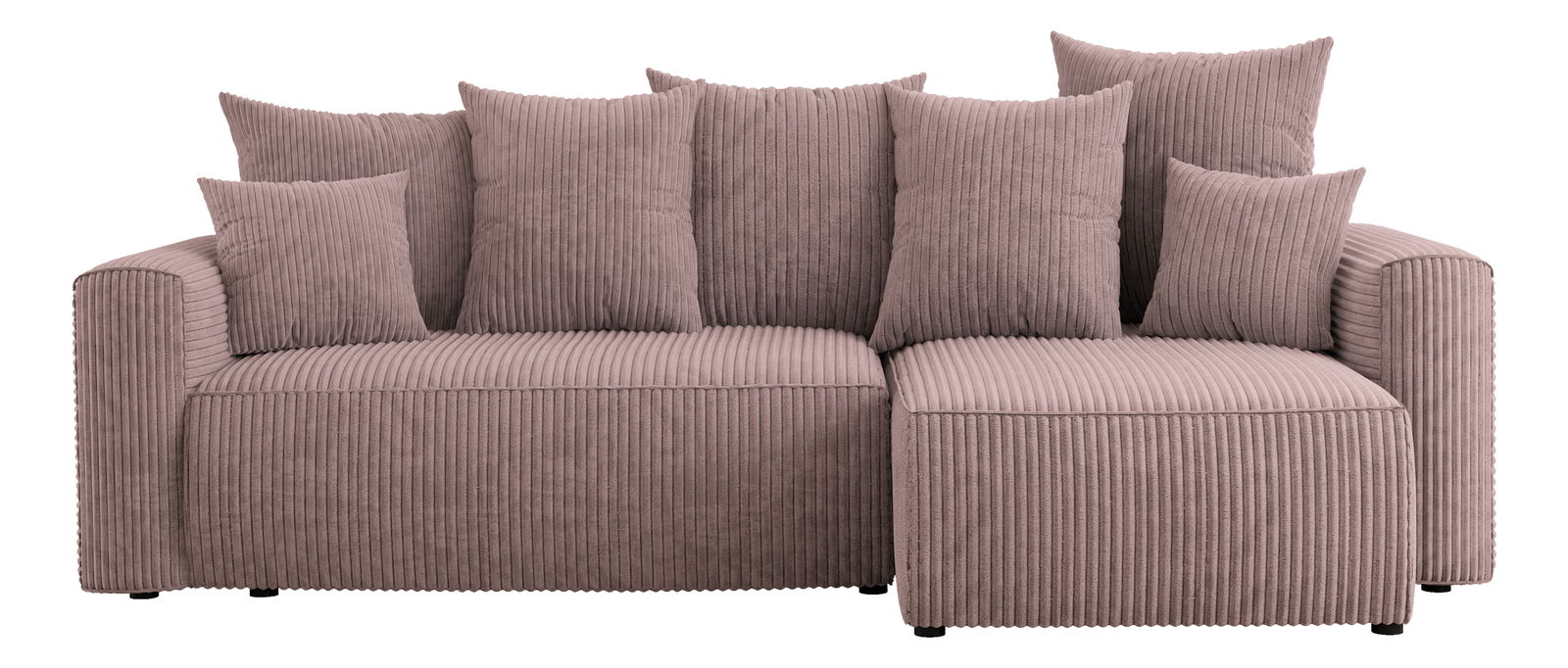 Rohová sedačka Denia (P) (pudrově růžová)