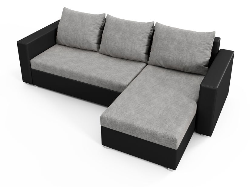 Rohová sedací souprava Hagoo (černá + šedá) (P)