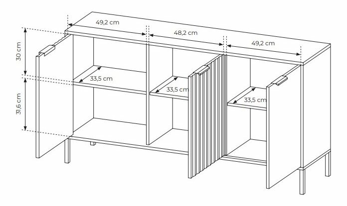 Skříňka Rastafa 3D (dub artisan + černá)