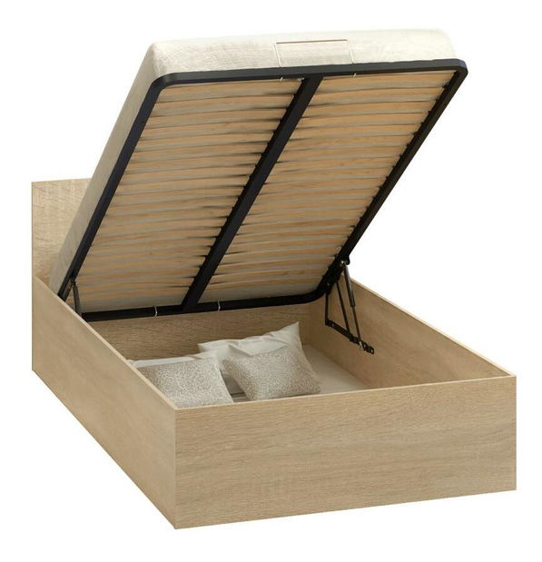 Jednolůžková postel 120 cm Discutibles (dub sonoma) (s roštem) (s úl. prostorem)
