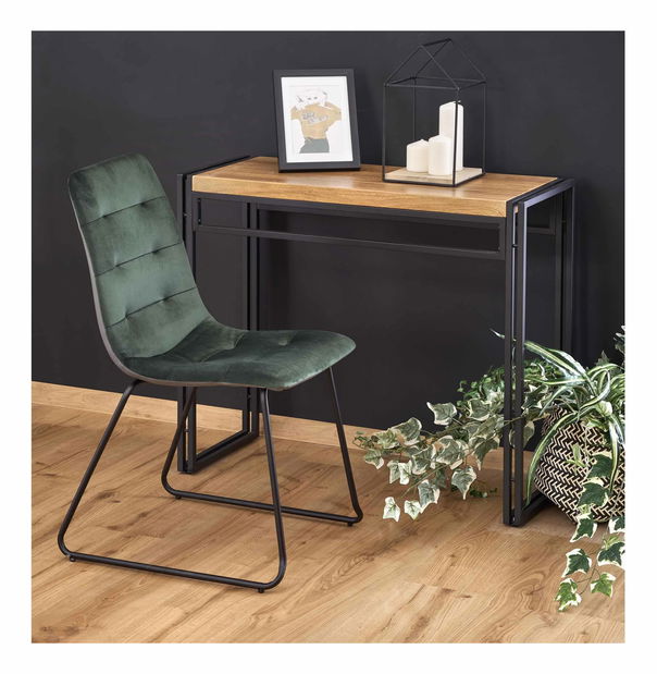 Psací stolek Booker (přirodně dřevo + černá)