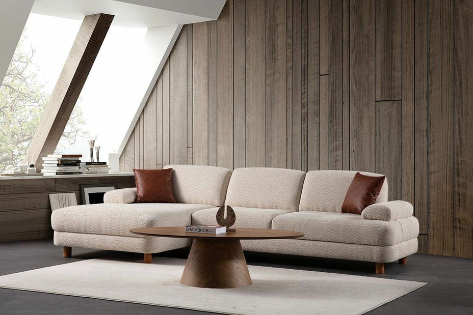 Rozkládací pohovka Nicel (béžová) (s úl. prostorem)