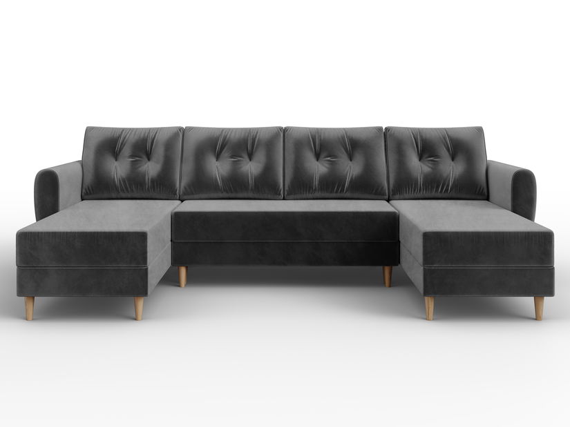Rohová sedačka ve tvaru U Palermo (tmavošedá) (P)