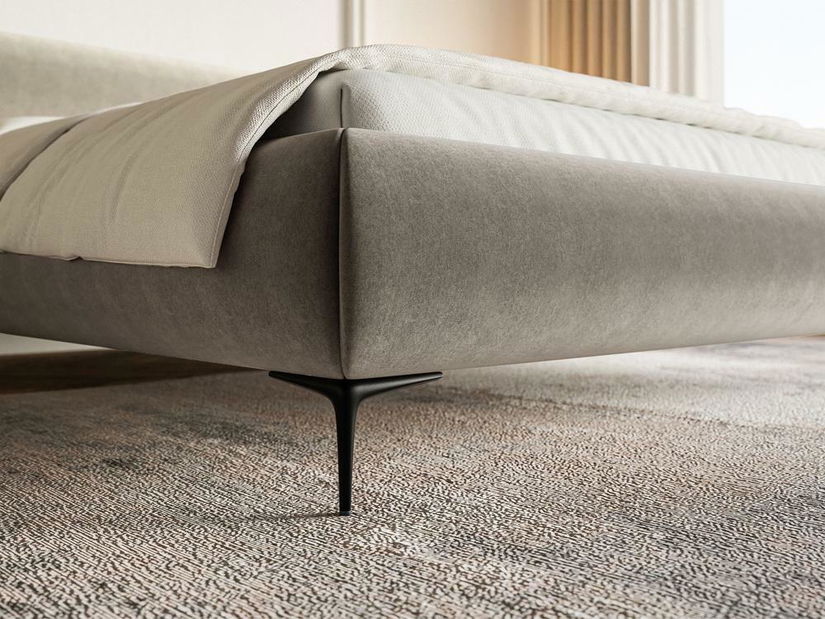 Manželská postel 180 cm Rirri (s roštem) (s úl. prostorem) (béžovošedá + černá)